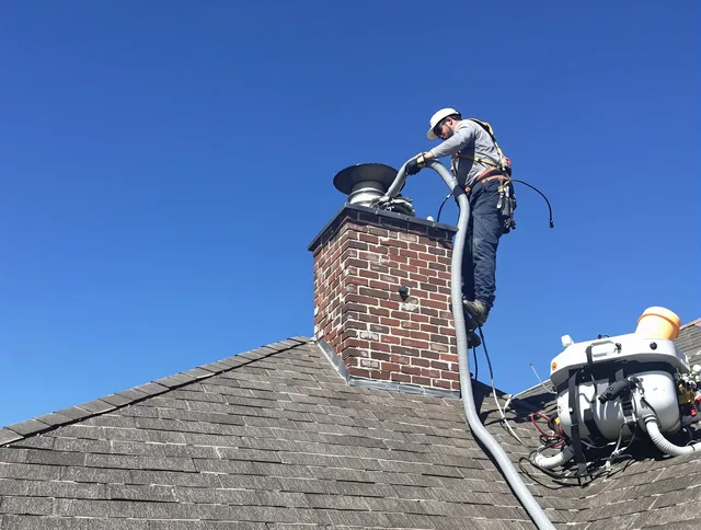 Dedicated Garden Grove Chimney Sweep team member cleaning a chimney in Garden Grove, CA