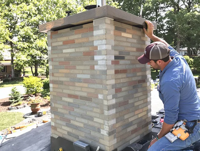 Garden Grove Chimney Sweep completing a modern chimney remodel in Garden Grove, CA