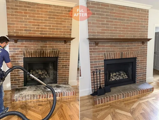 Garden Grove Chimney Sweep carefully sanitizing a fireplace in Garden Grove, CA