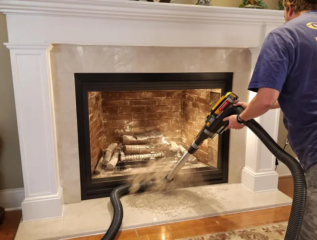 Fireplace cleaning performed by Garden Grove Chimney Sweep in Garden Grove, CA
