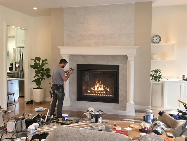 Newly installed fireplace by Garden Grove Chimney Sweep in Garden Grove, CA